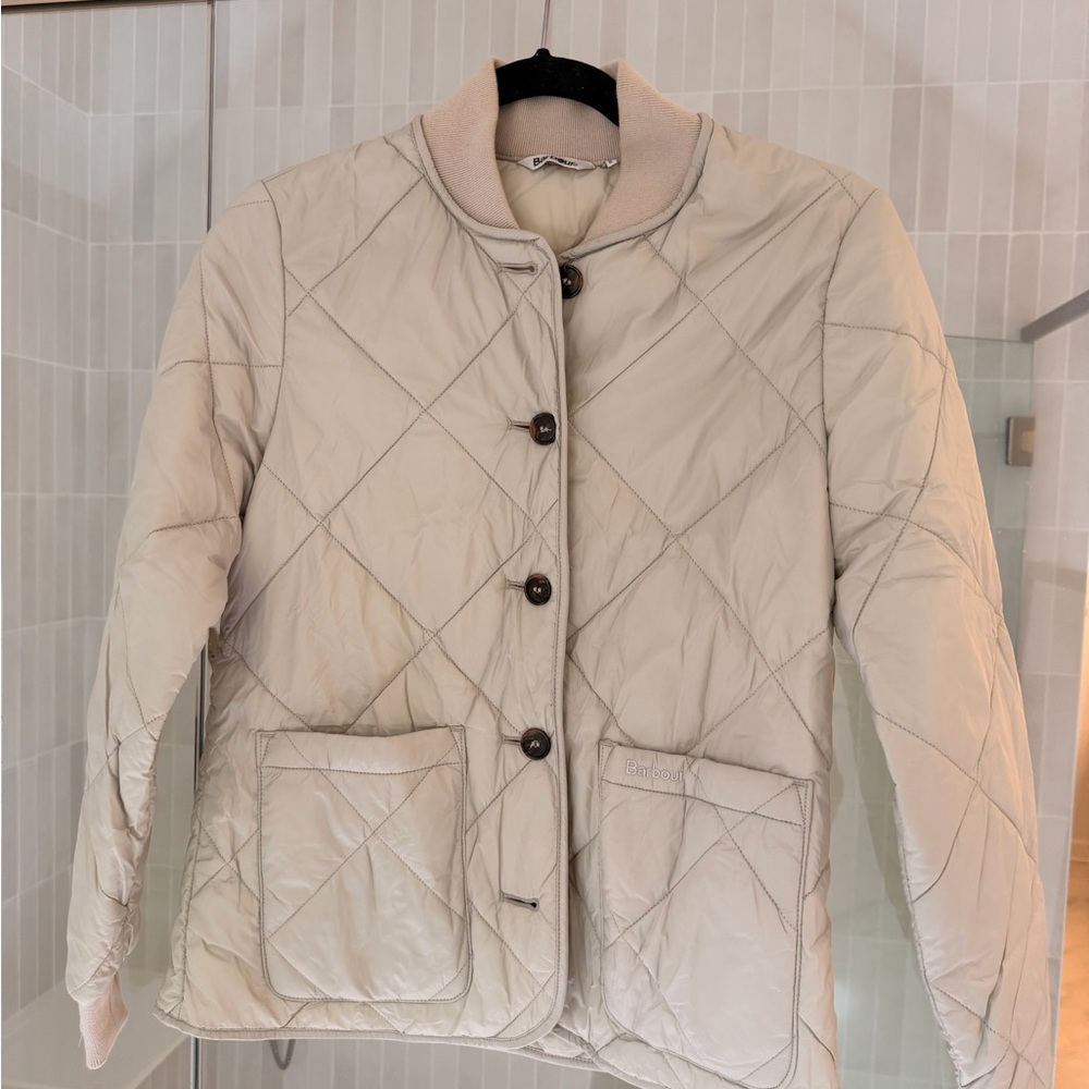 Barbour Women's Cream Quilted Puffer Jacket